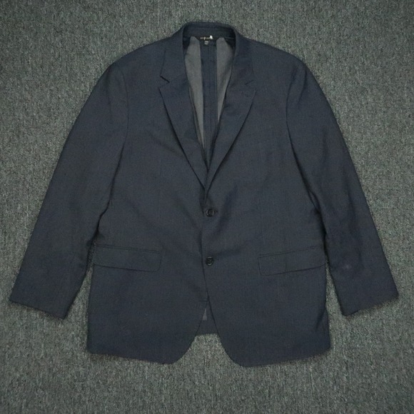 Banana Republic Blazer Men 48R Blue Slim Fit Smart Weight Performance Wool Blend